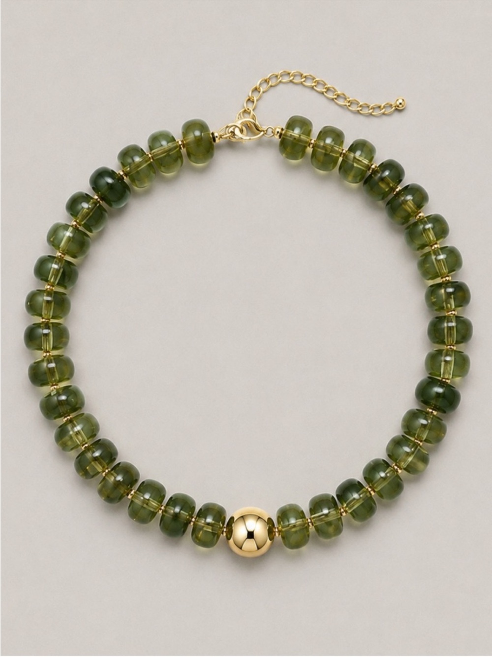 New! Olive Green Beaded Dopamine Necklace NWOT